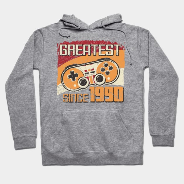 Vintage Gamers 1990 30th birthday Retro Game Controller 30 yo Hoodie by Your Funny Gifts